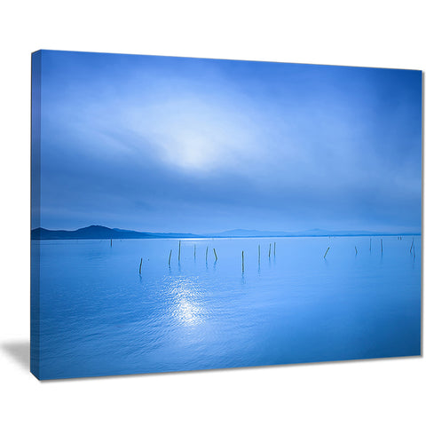 blue water surface in morning seascape photo canvas print PT8202