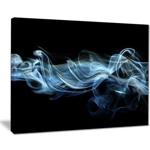 blue smoke in black abstract digital art canvas print PT8213