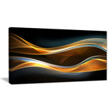 3d gold waves in black abstract digital art canvas print PT8220