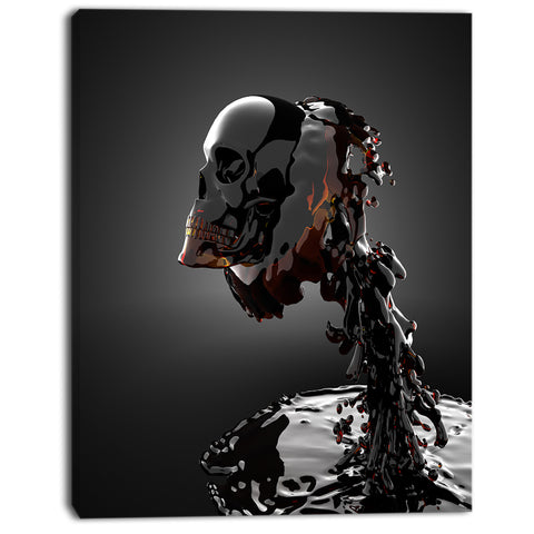 skull in liquid portrait digital art canvas print PT8236