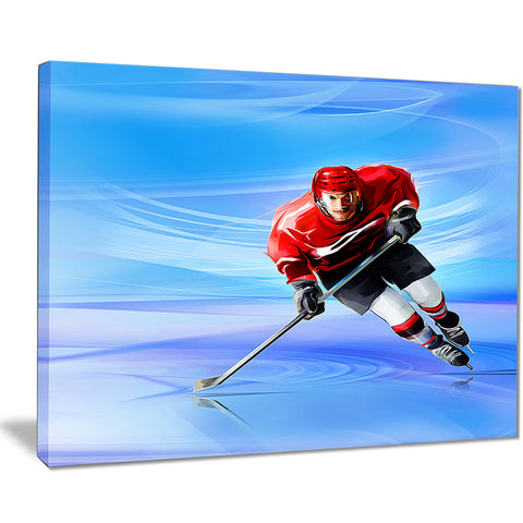 male hokey player portrait digital art canvas print PT8249