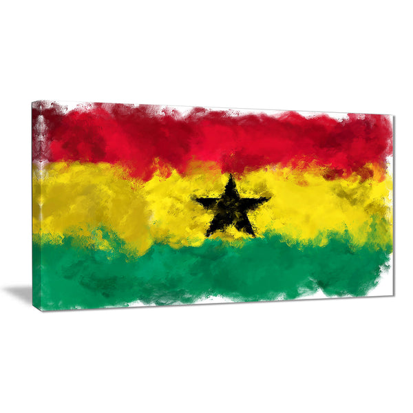 ghana flag illustration flag painting canvas print  PT8259