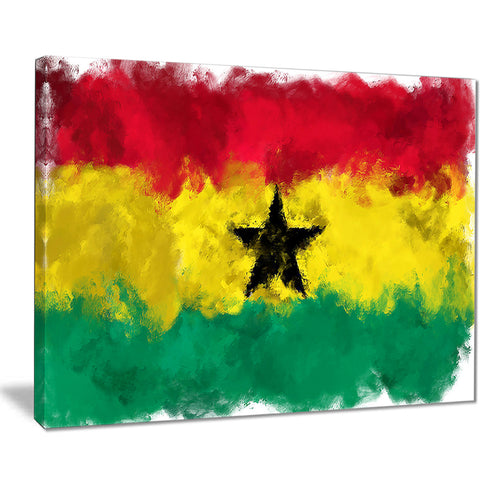 ghana flag illustration flag painting canvas print  PT8259