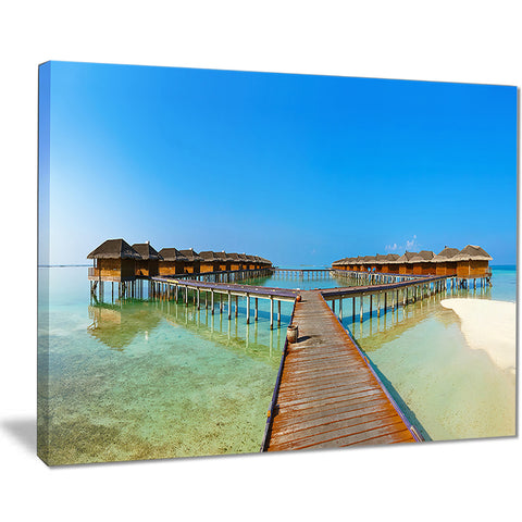 bungalows in maldives island landscape photo canvas print PT8280