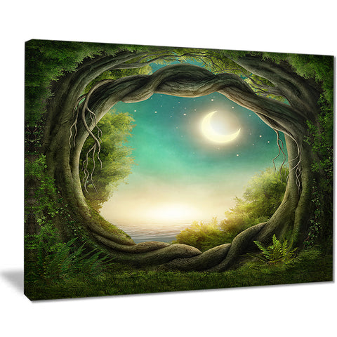 enchanted dark forest landscape photo canvas print PT8313