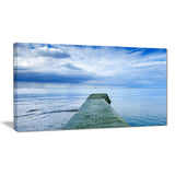 concrete pier under cloudy sky seascape photo canvas print PT8360