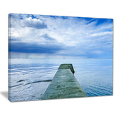 concrete pier under cloudy sky seascape photo canvas print PT8360