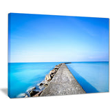 concrete and rocks pier seascape photo canvas print PT8377