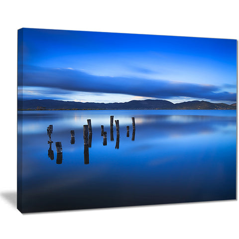 blue clouds at evening seascape photo canvas print PT8384
