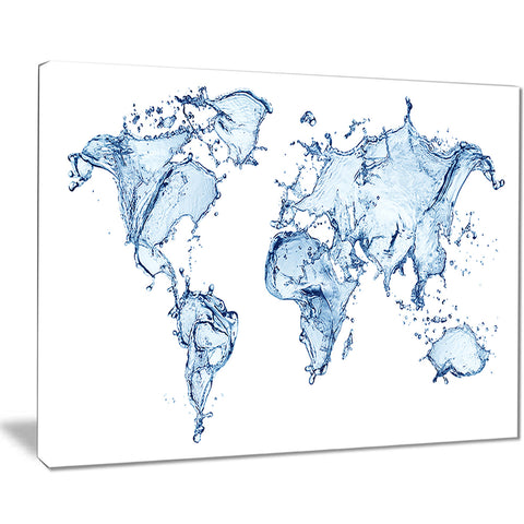 world map water splash map digital art canvas print PT8420