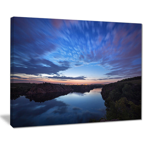 clouds reflection in river landscape photo canvas print PT8446