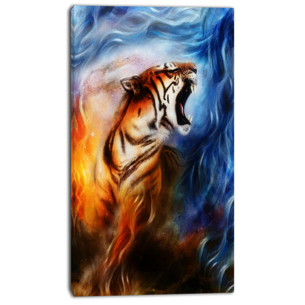 gentle tiger portrait collage animal digital art canvas print PT8623