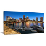 boston skyline at dusk cityscape photo canvas print PT8625