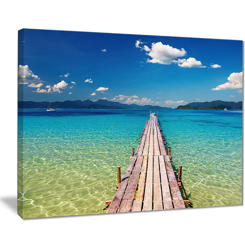 wooden pier in tropical paradise seascape photo canvas print PT8630