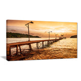 sunset over brown sea seascape photo canvas print PT8637