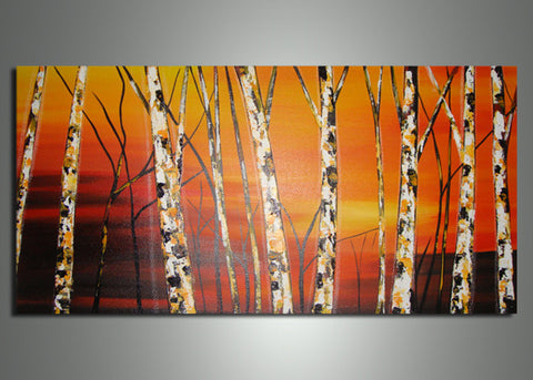 Orange Tree Art Painting 564s - 32x16in