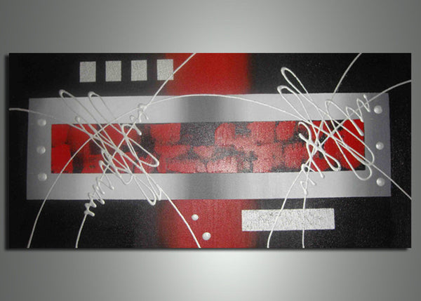 Modern Red Canvas Art 101 - 42X24in