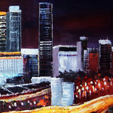 Night City Knife Art Painting  - 40x30in