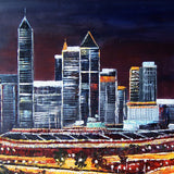 Night City Knife Art Painting  - 40x30in