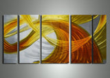 Yellow Orange Metal Wall Art 56x24