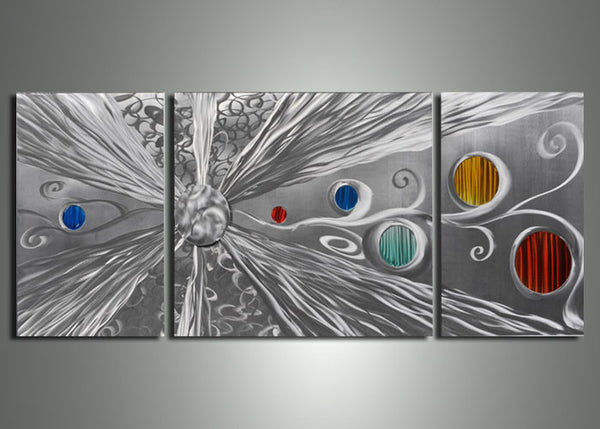 Modern Metal Wall Art Painting 60x24in